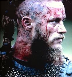 A great profile shot of Ragnar (portrayed by the intensely charismatic and charming Travis Fimmel) from History Channel&rsquo;s &ldquo;Vikings&rdquo;.