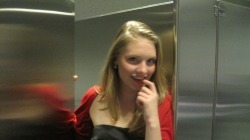 Me as a sophomore joking around with Natalie about people who take pictures in bathrooms   Looooolllll