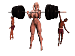 Kim&rsquo;s super workout. This 17 yo Absolute woman already loves to humiliate men with her superior strength !