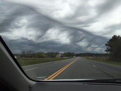 paellego:  i-dontknow-ok:  medic981:  vintage-and-whatnot:  Okay so science side of tumblr help me out, because I thought the rapture was happening this morning  Those are Kelvin-Helmholtz billow clouds.  Its the air equivalent to sea waves rolling to