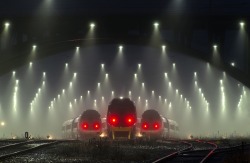 wherefore-means-why-not-where:  sixpenceeeblog: A train station in Denmark.  no this is obviously a horror movie poster promoting a movie about haunted killer trains seeking revenge 