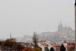 A snowy day in Prague