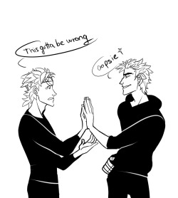 kyumart:  Okay so, Joseph’s hands are bigger than Caesar’s and he uses that to win every argument like “Jojo you’re an airhead you know I’m right” “Yeah whatever but you know whose hands are bigger?”