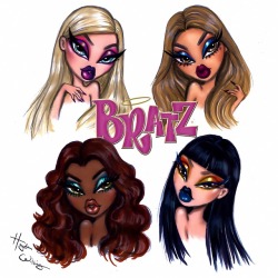 haydenwilliamsillustrations:  I was inspired by the viral #BratzChallenge to create some glam makeup looks for the only girls with a Passion 4 Fashion. Which look is your fave? 💜💋💄https://www.instagram.com/p/BtB4YNtHRFl/