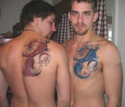 His and His tatts.