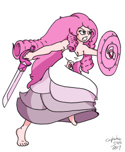 I coloured that Rose Quartz sketch I drew a while ago. To be honest, I got kinda lazy with the shading here. 