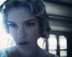 misterturtleface:  orpntac:  Lily Rabe on set or American Horror Story via Instagram  She looks like 3 different people 