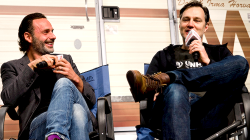 rickgrimespls:  Andrew Lincoln &amp; David Morrissey at Walker Stalker Con Atlanta | November 1, 2015