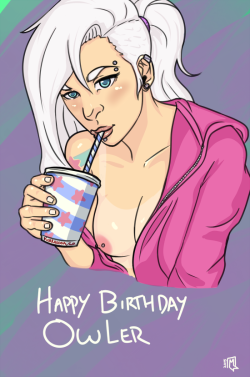 art-trigger:  Birthday present for Owler of her character Howler.  When I first got my tablet I started watching draw streams to get inspired.  Owler was/is one of my favorites.  So thanks for the streams lady, you rock!   Ahhhhh! thanks so much &lt;3