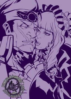 karniz:  No More Heroes: Lineart finished for a commission… Did I ever mention that I love my commissioners?! MargaretxRyuji is hot… HOT HOT HOT. Commission information here~ 