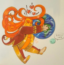 owlygem: Sun likes to uh..Hug his planets. Specially Earth  I’m sorry South America, firstly for drawing your country wrong and secondly for the giant chubby hand squashing you all rn 