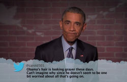 caliphorniaqueen:  tastefullyoffensive:  Video: President Obama Reads Mean Tweets About Himself   he’s so cute 