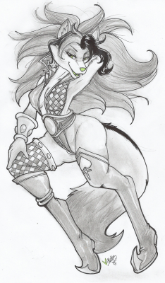skuttz:Patreon slot for a traditional sketch!Aura Sparks in a harlequin outfit ♥(ended up doing the line art too)Edit: Now scanned &lt;3