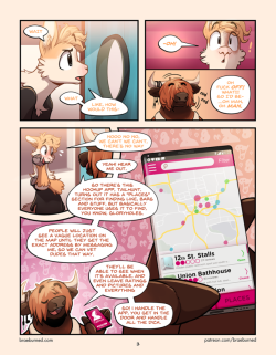braeburned: “609″ - Pg. 3   New page! more exposition! It’s like, grubhub for ass? yelp for bottoms?? it can’t be that easy, can it?? (pages posted a week early + in HD on my patreon!) 