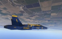 Vertigo (Commander Tom Frosch of the Blue Angels in an inverted flight manouevre high above California)