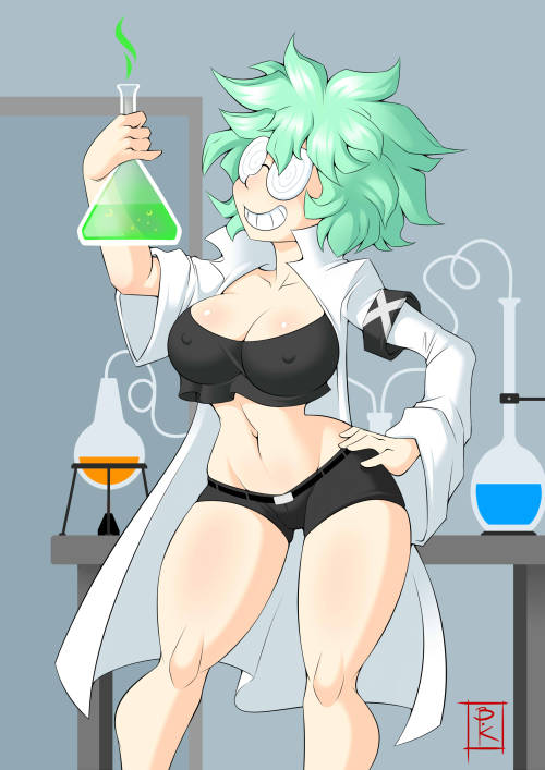 This was a commission done for arthouse98 Featuring Scientist-san from Zannen Onna Kanbu Black General-san series.   