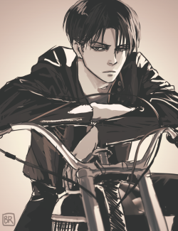 bev-nap:  @starrypier and @dirtylevi this is all your fault! xD I was inspired to draw biker!Levi because dammit it’s too sexy not to On another note: I should probably go to sleep now 