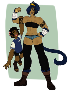 arlymone:  Strong hairy mom and her adoptive daughter