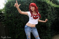 sharemycosplay:  More of @KaylaErin_PM as Mary Jane! #spiderman #cosplay #comicbooks https://www.facebook.com/kaylaerinfanpage Interviews, features and more. Visit http://www.sharemycosplay.com Sharing the cosplay for you! 
