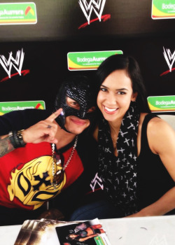 :  @WWEAJLee: I may or may not have asked Rey for an autograph… for a friend…also named AJ.   Adorable!!! =D 