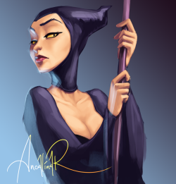 ancalinar:  Maleficent by ancalinar  A little fanart I did for a thing over on Facebook. Deviantart • Instagram • Facebook • ArtStation 