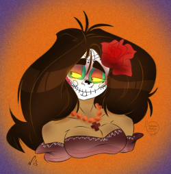 feathers-ruffled:  I missed drawing my little desert rose.  Happy last day of Dia de los Muertos! :D 
