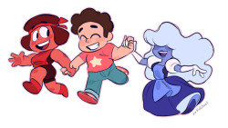 mrhaliboot:Bigger version of that Ruby Steven and Sapphire doodle because I love it so much ❤