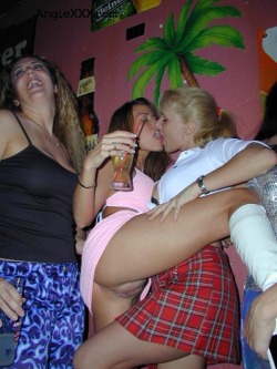 sexy-college-sluts:  Up skirt at the bar 