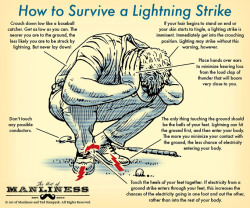 asapscience:  Still, the best way to avoid lightning is to avoid going outside if you see lightning in the first place.  via the Art of Manliness
