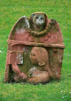 Headstone at Dryburgh Abbey, near St. Boswells , Scottish Borders, Great Britain. Post - Medieval