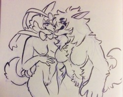 fluffyboobs:  Just a Sylveon and her Mightyena girlfriend having a good time
