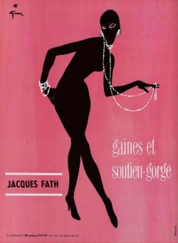 felixinclusis:design-is-fine: René Gruau, poster illustration for Jacques Fath underwear, 1950s. Via flickr