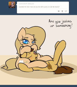 prettyponyplot:  Little bonus to my last post on Ask-Backy. I was fixing her hoof and while swapping between different versions of it i figured out it looks interesting, so I drew another “frame” and made it a gif :D lol  I love Backys mod blog. You