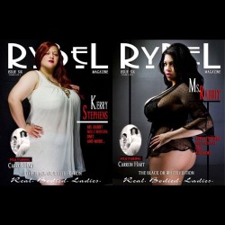 Rybel magazine @rybelmagazine issue 6 covers The black or white edition  with cover models Kerry Stephens  @karielynn221979  , Ms Rabbit @curvymsrabbit and featuring layout of  Carron Hart @carronhart also in this issue is Molly Montana , DMT @dmtsweetest