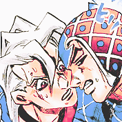 poolnareff:Two mature young men and their obviously mature friendship  Fugo sure does sweat a lot damn