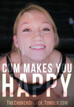 fritz-the-faggot:  thechurchofcock:cum makes you happy  :P  yes yes it does, especially my own