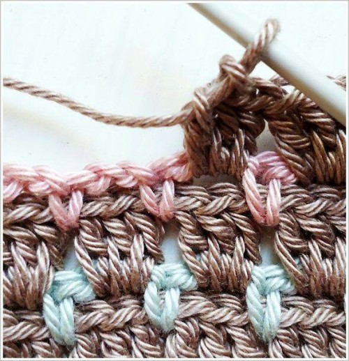 Crochet block stitch aslo known as chocolate box stitch