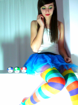Rainbow Socks and Mario by ~Spoonular