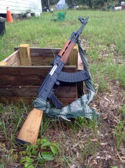 cerebralzero:  engel-of-deth:  Newest member of the arsenal! Yugoslavian O-Pap M70 AK-47. I can’t wait to get some ammo and fire some shots through this beaut. trvllmvtter  I like the improvised shemagh sling