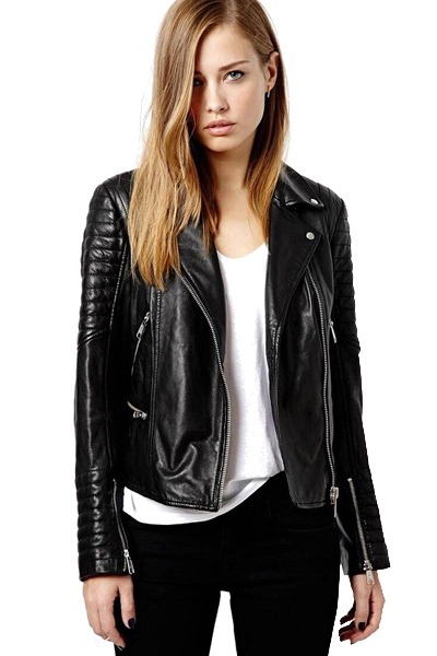 Genuine black leather jacket