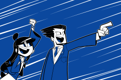 prospectkiss: adeleinewouldyouaddaline:  roastedstix: Officially played all ace attorney titles, now I can waste my time on another game  AAAAAH LOOK AT THIS STYLE! Like a Saturday Morning Cartoon!   Wow, what a phenomenal style! Indeed, these pictures