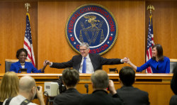 platoapproved:  buzzfeednews:The FCC Votes In Favor Of Net NeutralityThe Federal Communications Commission Thursday passed sweeping new net neutrality rules, a government promise of unrestricted internet across America and a major milestone in the shift