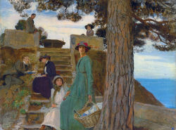 urgetocreate:  George Spencer Watson, A picnic at Portofino, 1911 