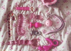 bdsmgeekshop:  Lovely collection! Hee hee look at the cute silicone princess plug!