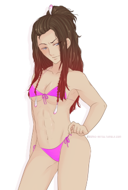 cosmic-artsu:  As suggested by aobabe, Mink in the bikini Clear picked out.   …S-somehow I feel like Mink would kill me for this. ;w; 