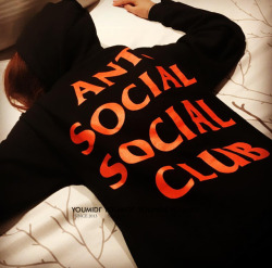 byetoyoua: ANTI SOCIAL CLUB  Hoodie  // T-shirt  Caps  // T-shirt   Hoodie  // T-shirt   Hoodie  // T-shirt   Hoodie  // Hoodie Fit both boys and girls!  Get any two, enjoy free worldwide shipping! 