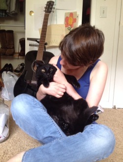 hella-bogus:  endlessroadhome:  hella-bogus:  Ollie and her relationship with cats has not changed over the past couple of years @endlessroadhome  Who else am I supposed to hug 😂  WTF ME. (Jk cats at more cuddly, if you hug me too much you might drown