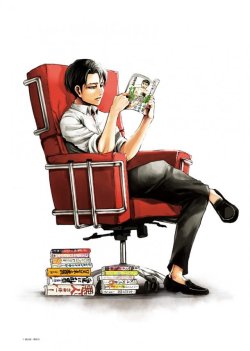 Hobby sculptor Chikashi shares her incredible rendition of Levi in the red chair, based on Isayama Hajime’s illustration for the August 2014 cover of FRAU magazine! She started working on it in late 2016 and has completed it in time for Wonder Festival