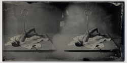 mjranum:  #360 - Throw yourself at the ground and miss (Model: Roarie Yum)4x8” ambrotype on black glass stereogram