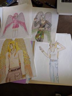 My friend sent me a picture while she was packing up her room, she found a bunch of my old artwork from middle school. I think its from 2002 ish, I was 12 and it was my first year drawing humans (instead of horses and dragons)Just keep working on what